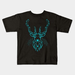 Turquoise deer head Kids T-Shirt